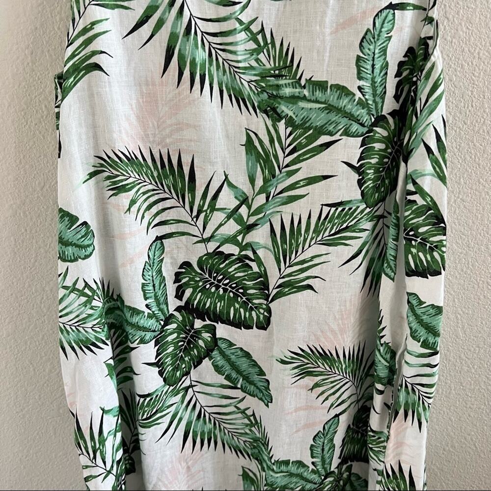 C&C California 100% Linen Tropical Dress Tank Shirt Dress Small - Picture 5 of 12